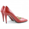 Zapatos elegantes de mujer 1246 charol rojo satinado