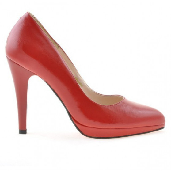 Zapatos elegantes de mujer 1233 charol rojo satinado