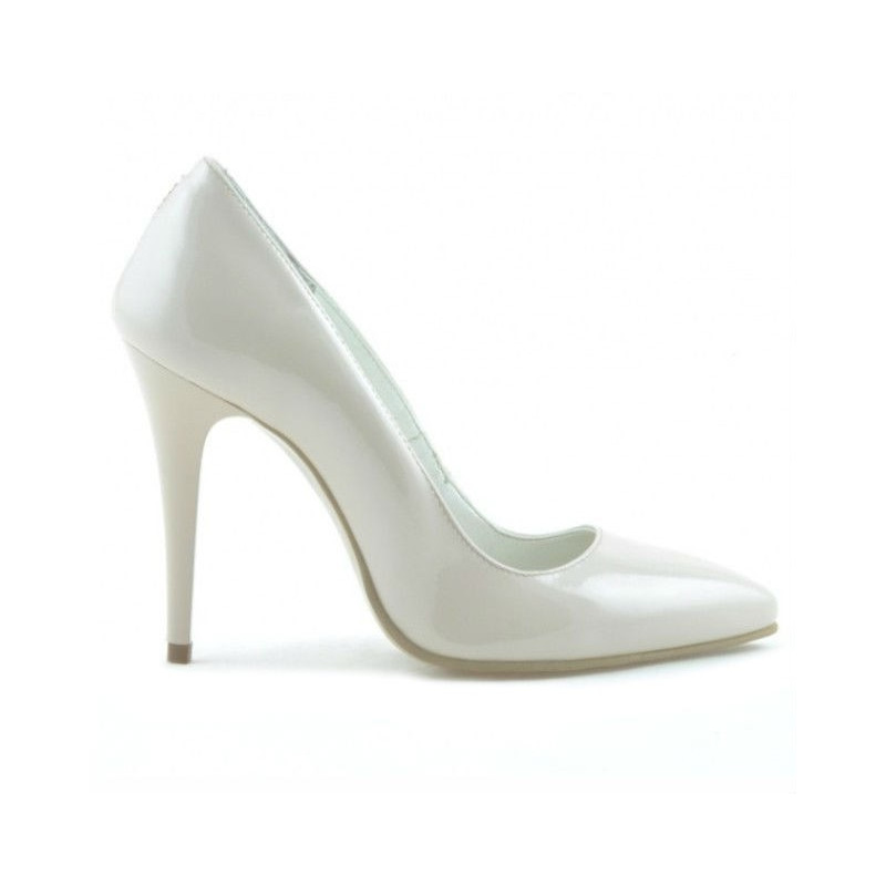 Zapatos elegantes de mujer 1241 charol marfil