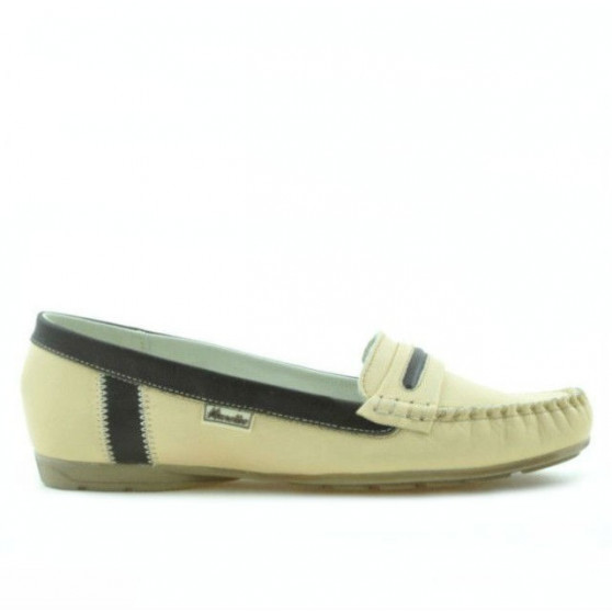 Mocasines mujer 619 beige+café