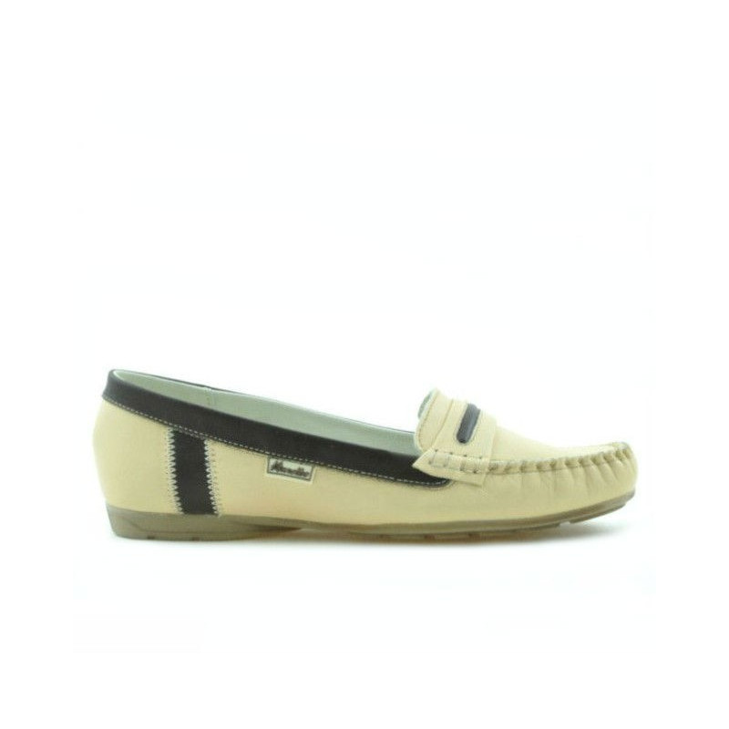 Mocasines mujer 619 beige+café