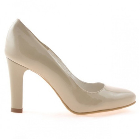 Zapatos elegantes de mujer 1243 charol beige