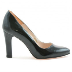 Zapatos elegantes de mujer 1243 charol negro satinado