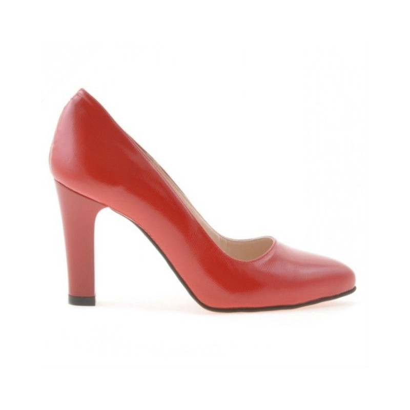 Zapatos elegantes de mujer 1243 charol rojo satinado