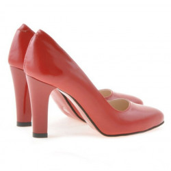 Zapatos elegantes de mujer 1243 charol rojo satinado