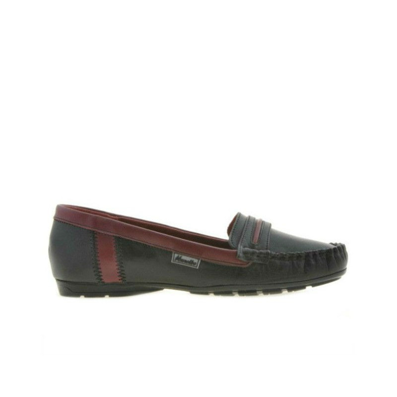 Mocasines de mujer 619 negro+burdeos