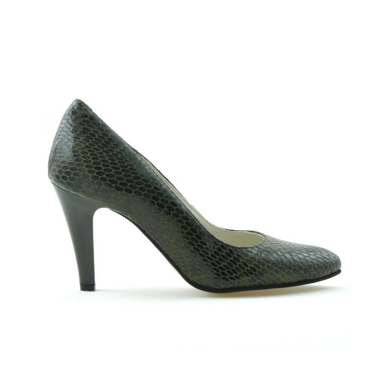 Zapatos elegantes mujer 1234 croco verde