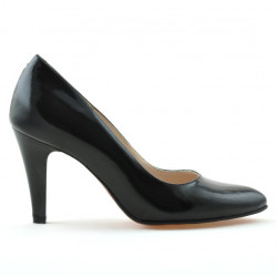 Zapatos elegantes de mujer 1234 charol negro satinado