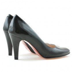 Zapatos elegantes de mujer 1234 charol negro satinado