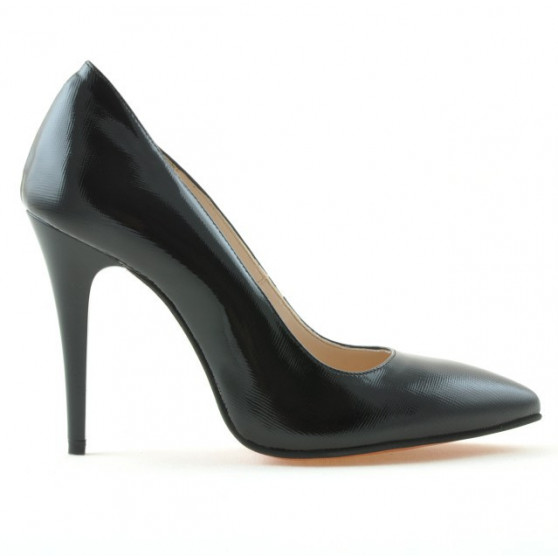 Zapatos elegantes de mujer 1241 charol negro satinado