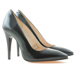 Zapatos elegantes de mujer 1241 charol negro satinado