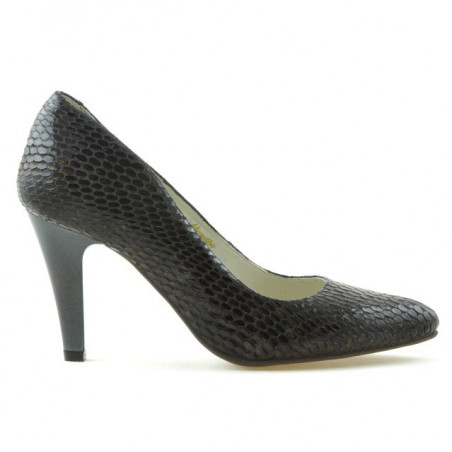 Zapatos elegantes de mujer 1234 croco marrón
