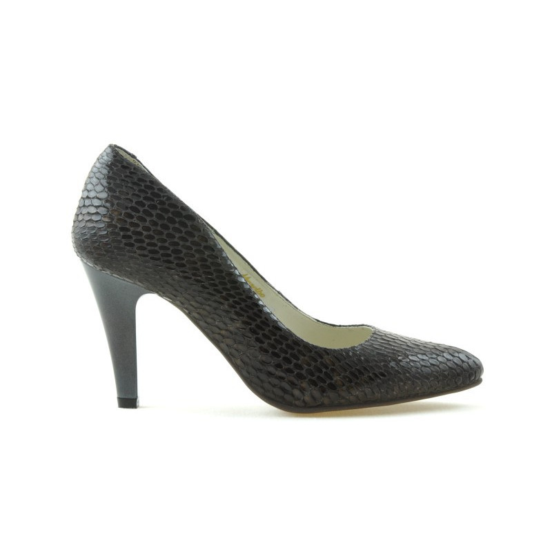 Zapatos elegantes de mujer 1234 croco marrón