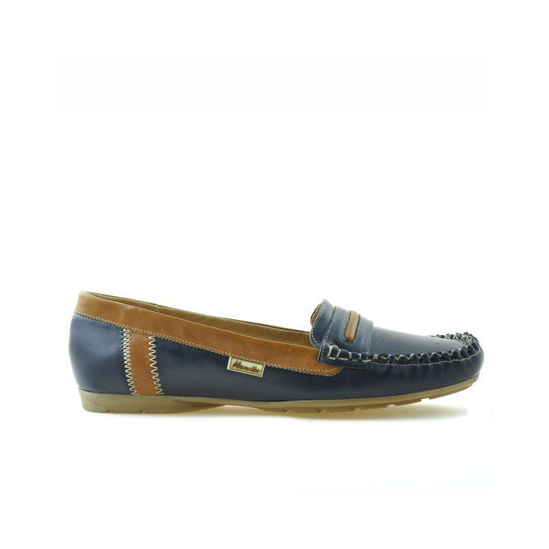 Mocasines de mujer 619 índigo+marrón