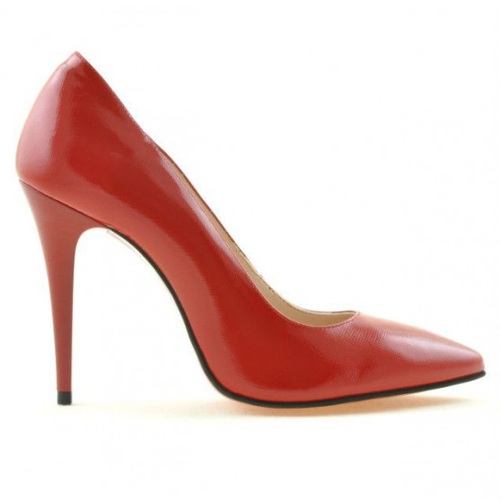 Zapatos elegantes de mujer 1241 charol rojo satinado