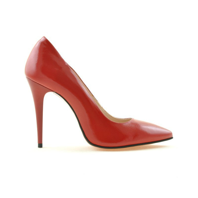 Zapatos elegantes de mujer 1241 charol rojo satinado