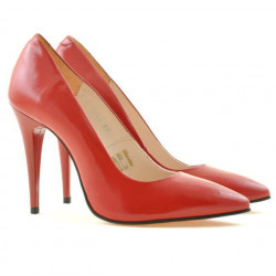 Zapatos elegantes de mujer 1241 charol rojo satinado