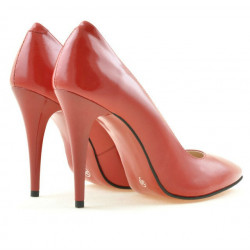 Zapatos elegantes de mujer 1241 charol rojo satinado