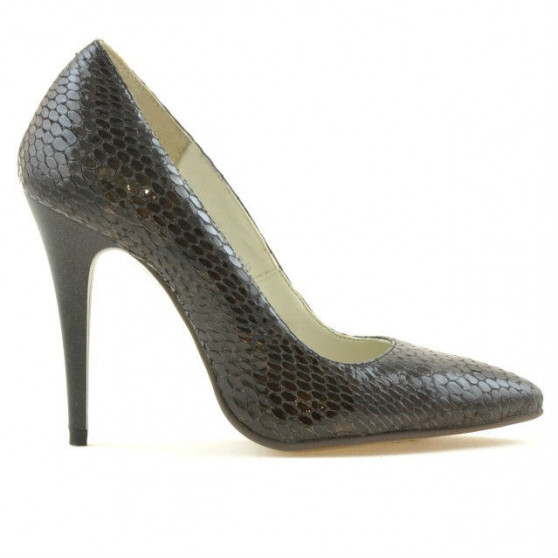 Zapatos elegantes de mujer 1241 croco marrón