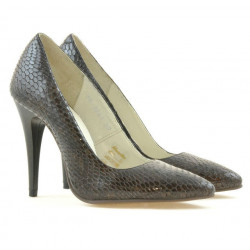 Zapatos elegantes de mujer 1241 croco marrón