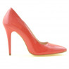 Zapatos elegantes de dama 1241 charol rojo coral