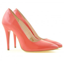 Zapatos elegantes de dama 1241 charol rojo coral