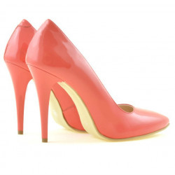 Zapatos elegantes de dama 1241 charol rojo coral