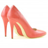 Zapatos elegantes de dama 1241 charol rojo coral