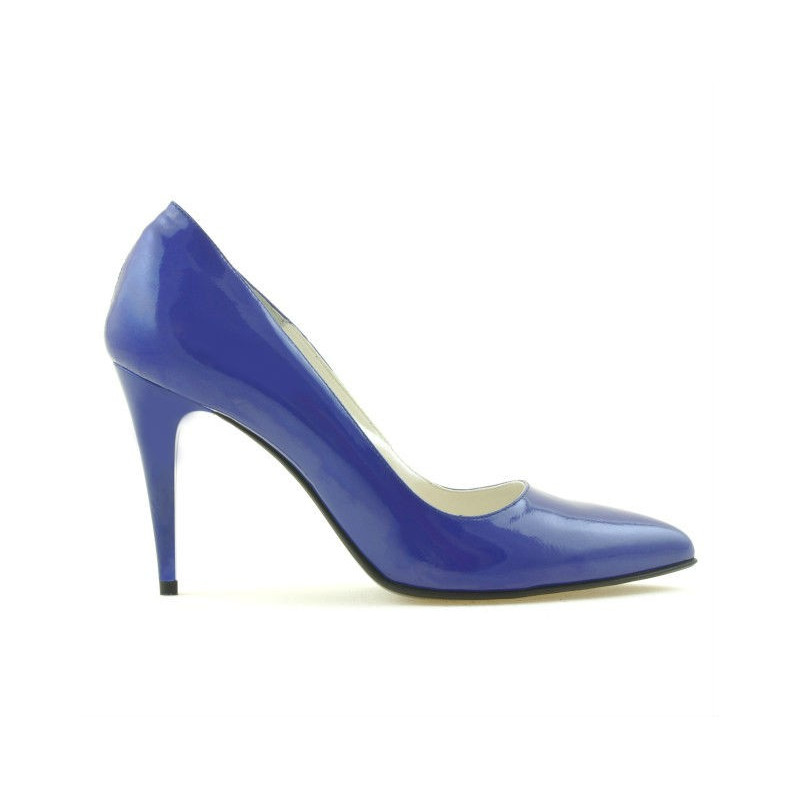 Zapatos elegantes de mujer 1246 charol azul