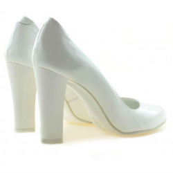 Zapatos elegantes de mujer 1214 charol blanco