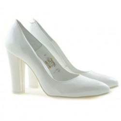 Zapatos elegantes de mujer 1214 charol blanco